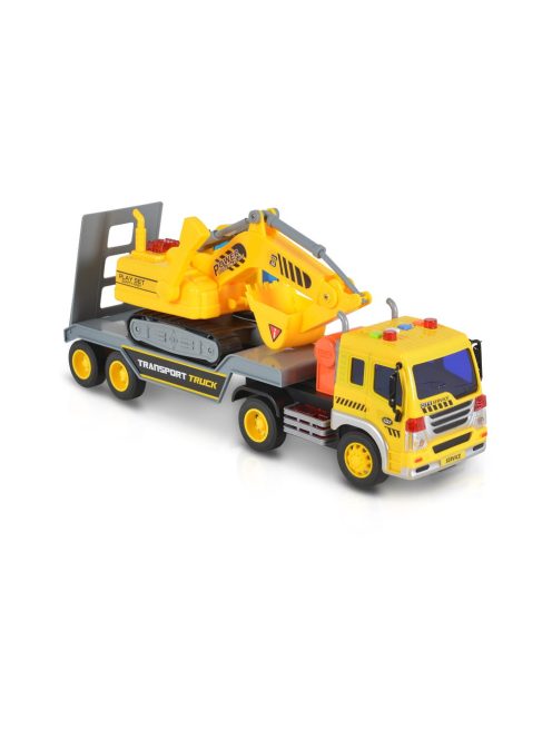 Moni Toys Kisautó teherkocsi darusautóval 1:16 sárga/szürke