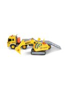 Moni Toys Kisautó teherkocsi darusautóval 1:16 sárga/szürke