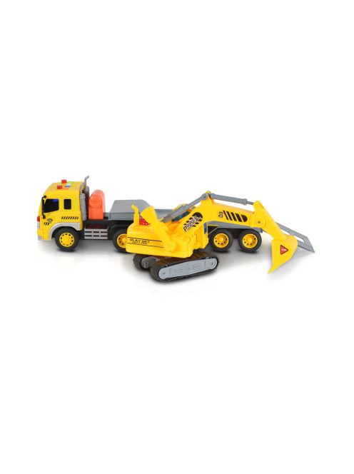 Moni Toys Kisautó teherkocsi darusautóval 1:16 sárga/szürke