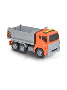   MONI dömper hangokkal, fényekkel 1:12 méret 30cm NARANCS/SZÜRKE