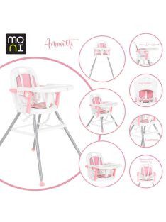 MONI Amaretti 3in1 szétszedhető etetőszék pink