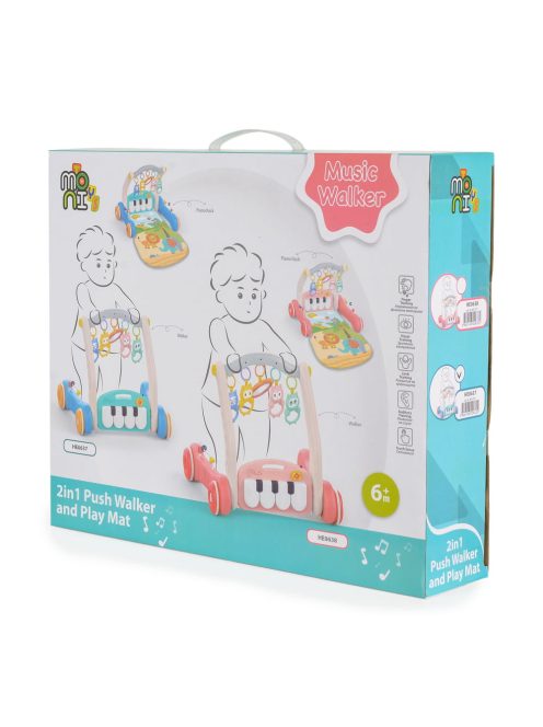 MONI MUSIC WALKER 2in1 járássegítő+játszószőnyeg KÉK