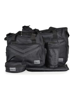 STELLA kismama táska 5dbos szett, pelenkázólappal FEKETE