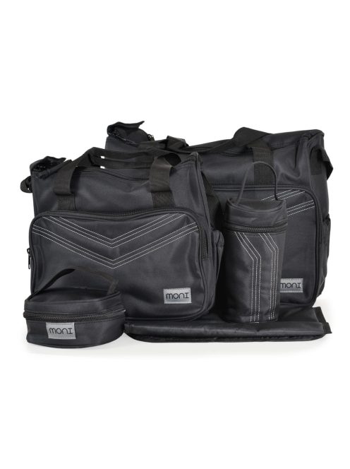 STELLA kismama táska 5dbos szett, pelenkázólappal FEKETE