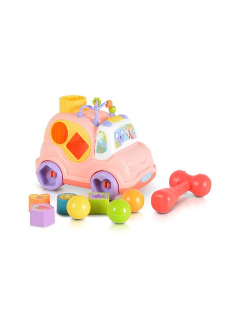 HUANGER Műanyag zenélő kisautó pink