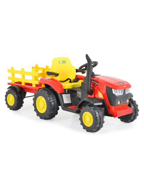 MONI BO Rancher elektromos traktor utánfutóval piros/sárga