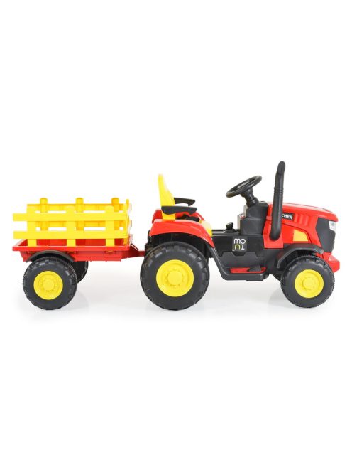 MONI BO Rancher elektromos traktor utánfutóval piros/sárga