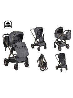   iCLICK Babakocsi 2in1 szett 22kg, aluminium váz, fordítható ülés, autom. csukható SZÜRKE