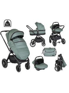   CHRISTIANO babakocsi szett 3in1 lapra csukható, alu váz, 22kgig ZÖLD