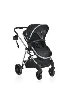   KALI babakocsi 2in1 lapra csukható, megfordítható+táska FEKETE