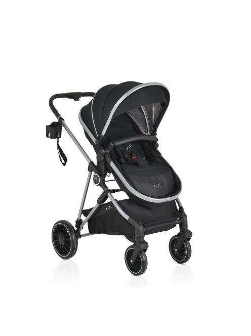 KALI babakocsi 2in1 lapra csukható, megfordítható+táska FEKETE