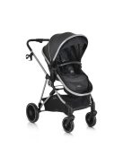 KALI babakocsi 2in1 lapra csukható, megfordítható+táska FEKETE