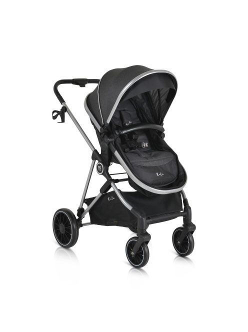 KALI babakocsi 2in1 lapra csukható, megfordítható+táska FEKETE