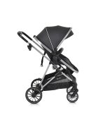 KALI babakocsi 2in1 lapra csukható, megfordítható+táska FEKETE