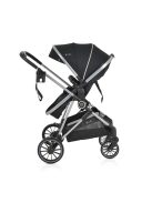 KALI babakocsi 2in1 lapra csukható, megfordítható+táska FEKETE