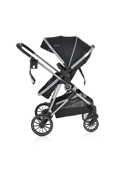 KALI babakocsi 2in1 lapra csukható, megfordítható+táska FEKETE