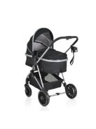 KALI babakocsi 2in1 lapra csukható, megfordítható+táska FEKETE