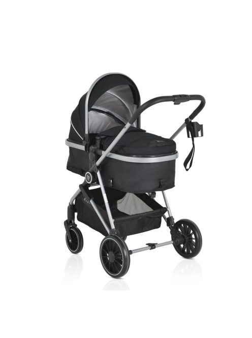 KALI babakocsi 2in1 lapra csukható, megfordítható+táska FEKETE