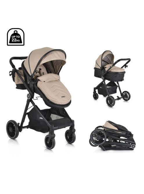 RIO babakocsi 2in1 lapra csukható 22 kg BÉZS/KHAKI
