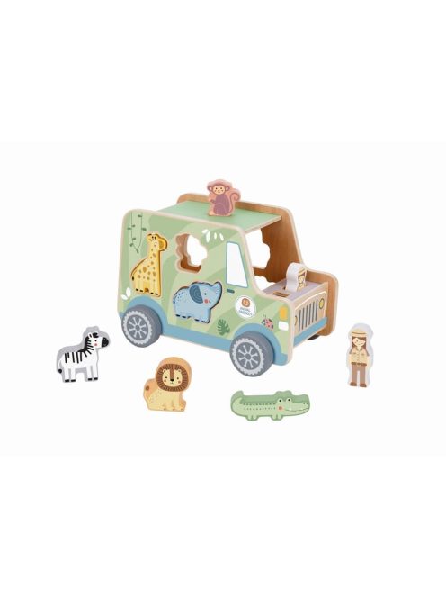 TOOKY Toy fa állatos formabedobó autó PASZTEL szín