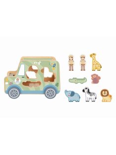 TOOKY Toy fa állatos formabedobó autó PASZTEL szín