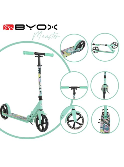 MONSTER roller 2 nagy kerekű, acélváz, 100 kg, 84-97cm-ig állítható ZÖLD