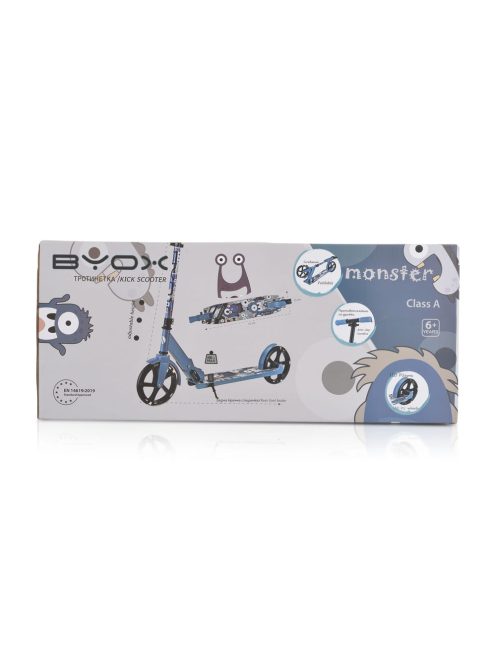 MONSTER roller 2 nagy kerekű, acélváz, 100 kg, 84-97cm-ig állítható PIROS