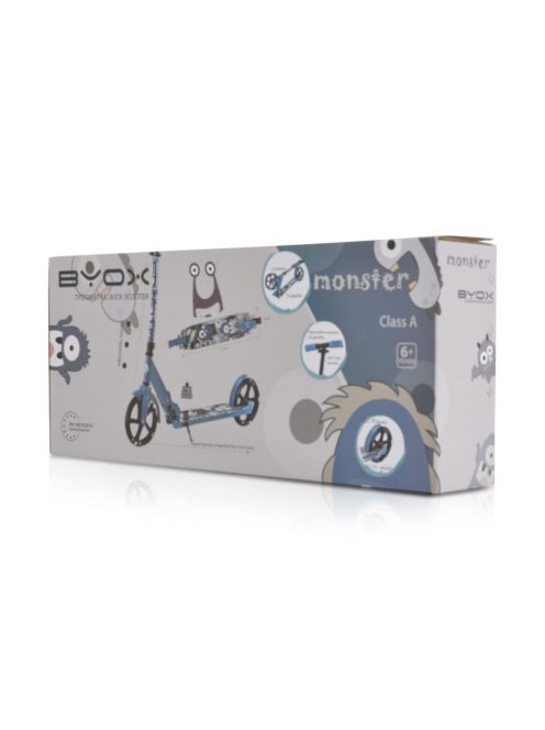 MONSTER roller 2 nagy kerekű, acélváz, 100 kg, 84-97cm-ig állítható PIROS