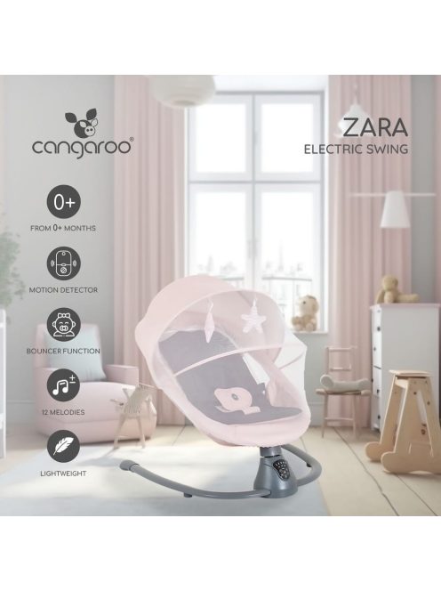 ZARA elektromos hinta oldalra ringató mozgással PINK