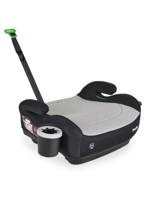 SWIFT ülésemelő I-SIZE pohártartóval, hevederrel 125-150cm SZÜRKE