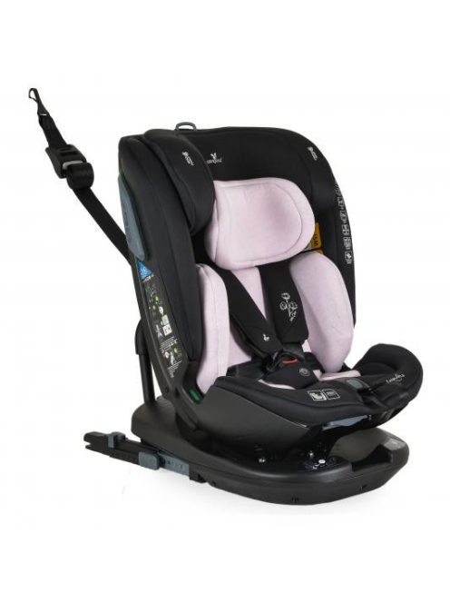 GRAVITY I-size autós ülés 40-150cm, SPS, forgatható talp, pamut huzat PINK