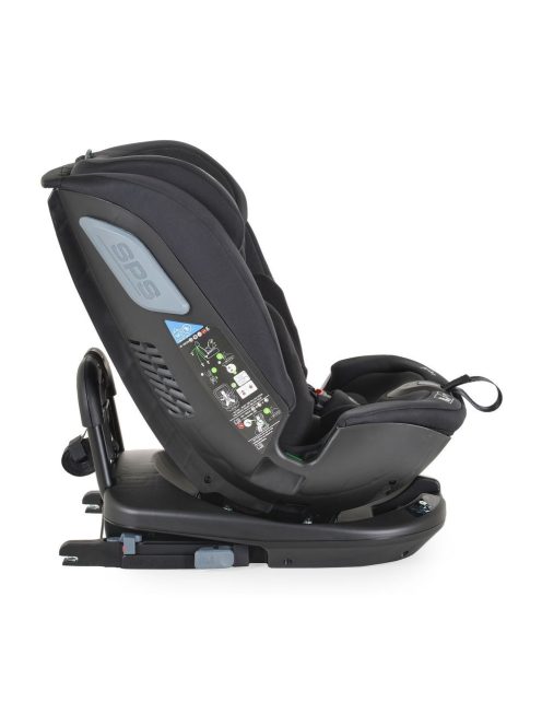 GRAVITY I-size autós ülés 40-150cm, SPS, forgatható talp, pamut huzat FEKETE