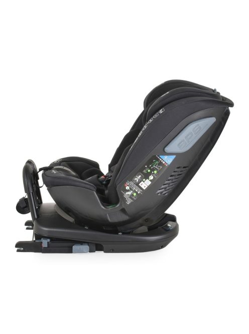 GRAVITY I-size autós ülés 40-150cm, SPS, forgatható talp, pamut huzat FEKETE