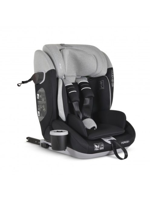 FORCE autós ülés I-SIZE, 76-150cm, ISOFIX, pohártartóval, SPS, SZÜRKE