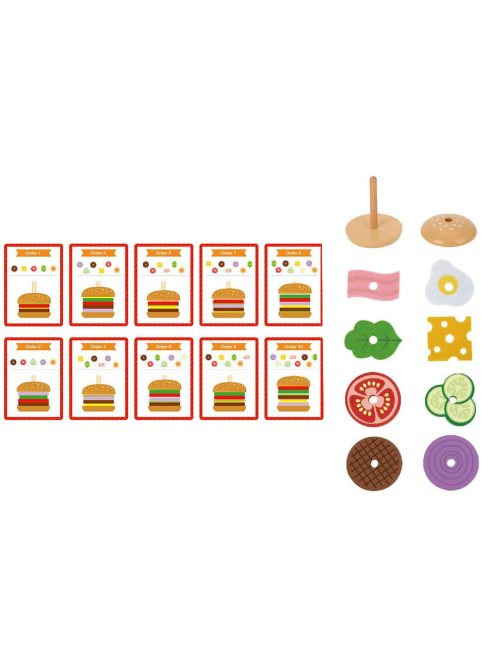 TOOKY Toy fa hamburger készítő szett