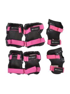  BICIKLIS védőfelszerelés DAZZLE, M méret, 25-50kg-ig, térd, könyök, kézvédő szett PINK