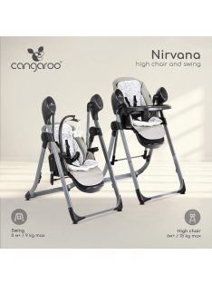 CANGAROO NIRVANA 2in1 etetőszék és hinta SZÜRKE
