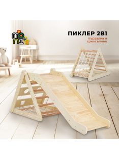   PIKLER 3in1 fa MÁSZÓKA és CSÚSZDA Montessori 155*57cm NATUR