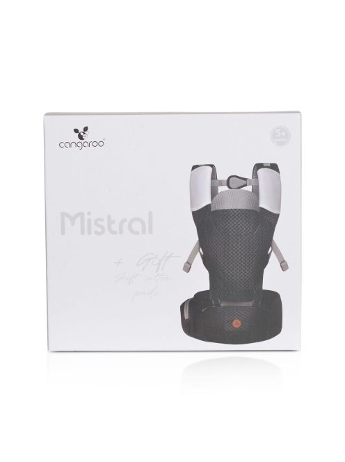 MISTRAL bébi hordozó 3 poziciós, ergonomikus, hálós VSZÜRKE