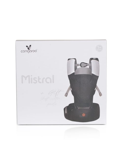 MISTRAL bébi hordozó 3 poziciós, ergonomikus, hálós FEKETE