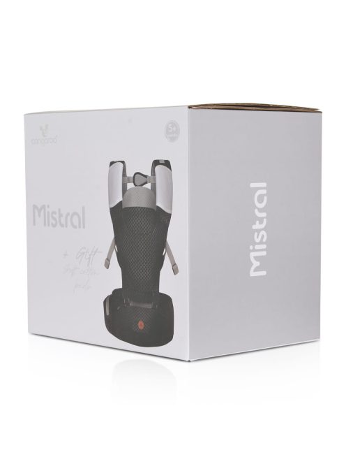 MISTRAL bébi hordozó 3 poziciós, ergonomikus, hálós FEKETE