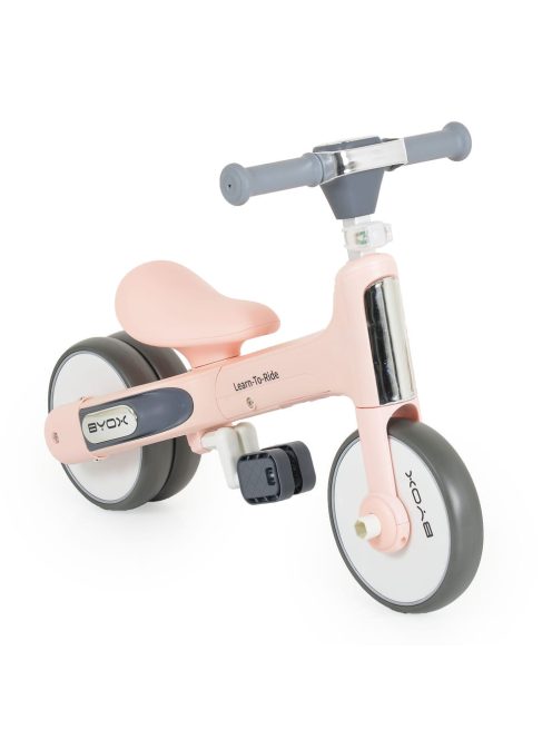 LEARN-to-Ride mini futóbicikli 3 kerekű tricikli, összecsukható PINK/rózsa