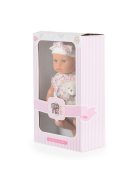 BABA 30cm  újszülött maciruhában kisnyuszival PINK
