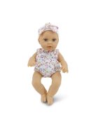 BABA 30cm  újszülött maciruhában kisnyuszival PINK