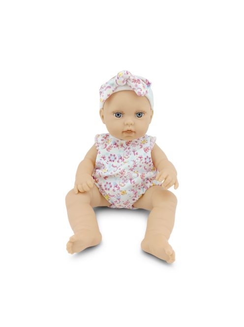 BABA 30cm  újszülött maciruhában kisnyuszival PINK