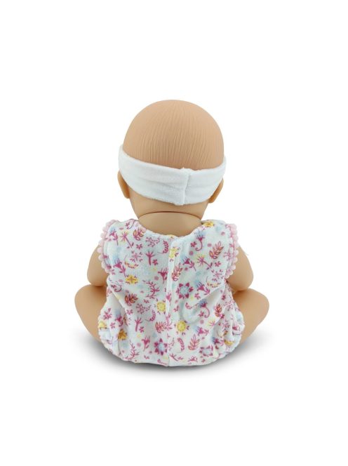 BABA 30cm  újszülött maciruhában kisnyuszival PINK