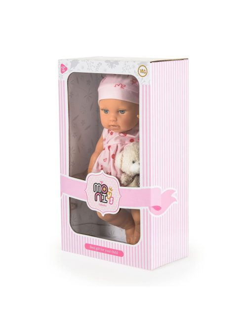 BABA 30cm újszülött macival PINK