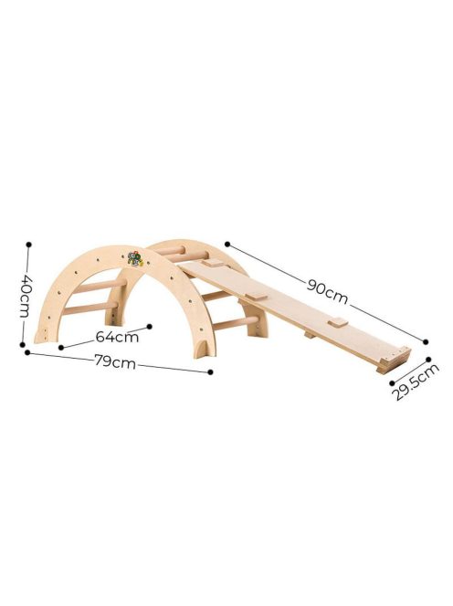 PIKLER fa MÁSZÓHÍD rámpával  Montessori  79*40cm+92cm rámpa NATUR