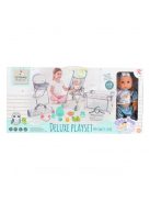 BABA játékszett 36 cmes FIÚ babával delux playset KÉK
