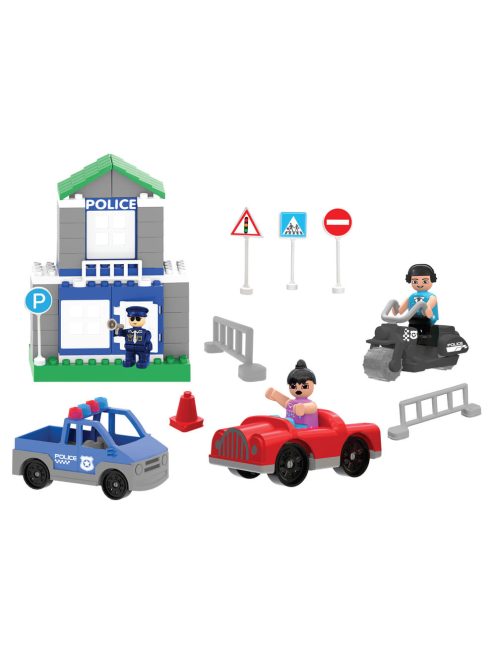 Pilsan  építőkészlet forgalomirányítós, autós 57dbos POLICE